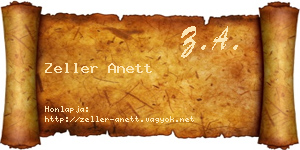 Zeller Anett névjegykártya